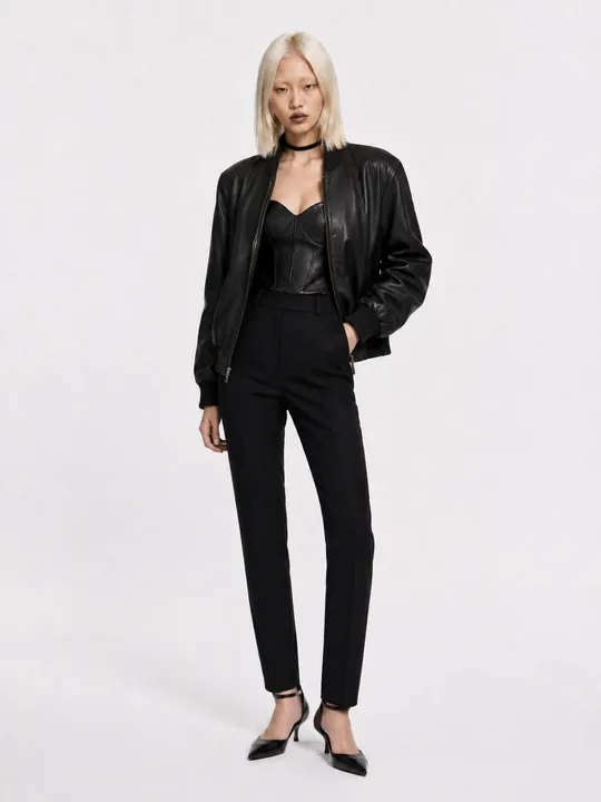 Aiko Velora editorial, leather power noir