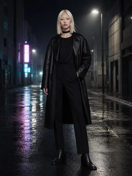 Aiko Velora editorial, urban neon
