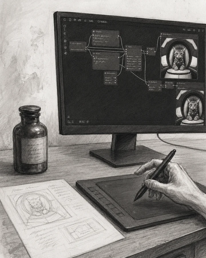 Storyboard — hook: the workstation