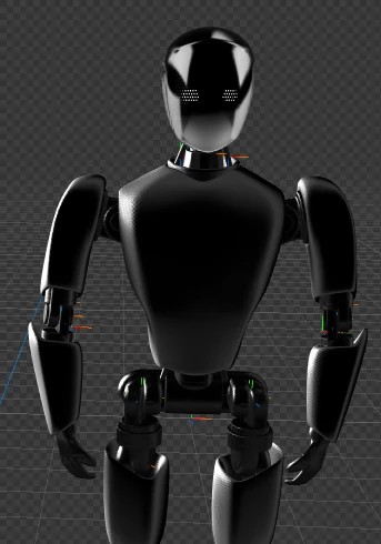 The GetAgentic robot — Spline 3D scene, rigged in the editor
