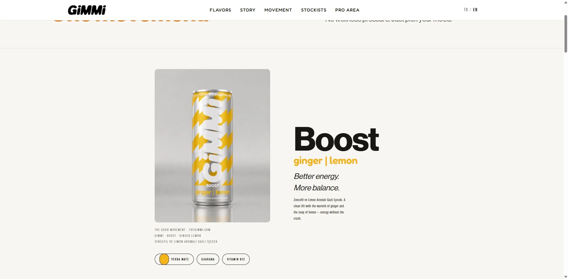 GIMMI flavour detail — Boost