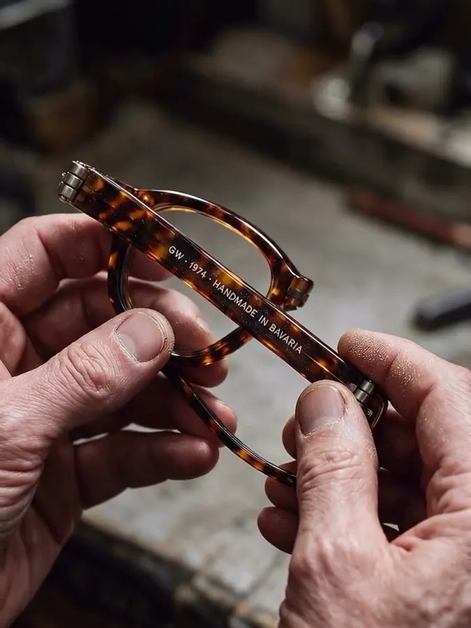 Film still — the temple being fitted by hand