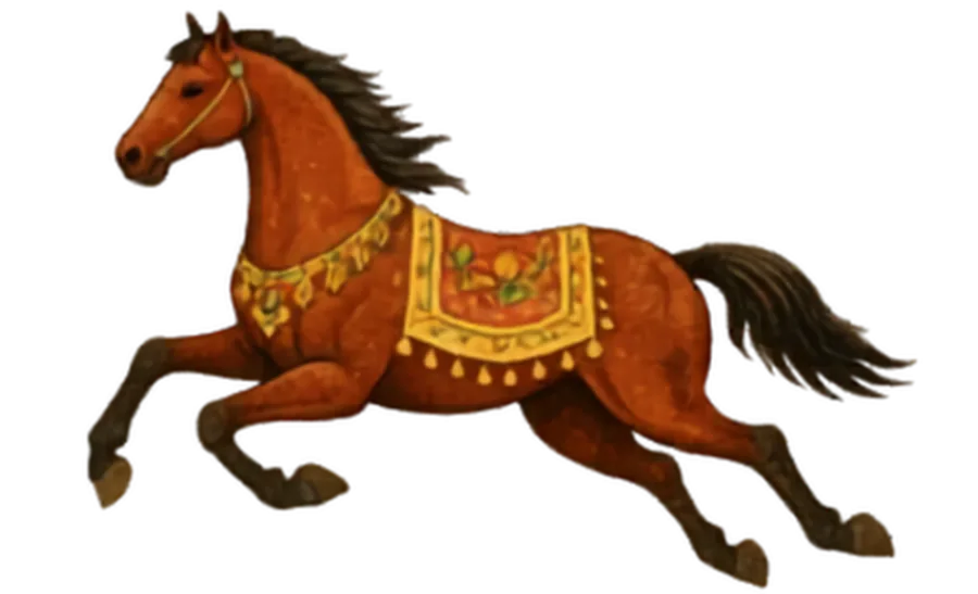Brown equestrian motif