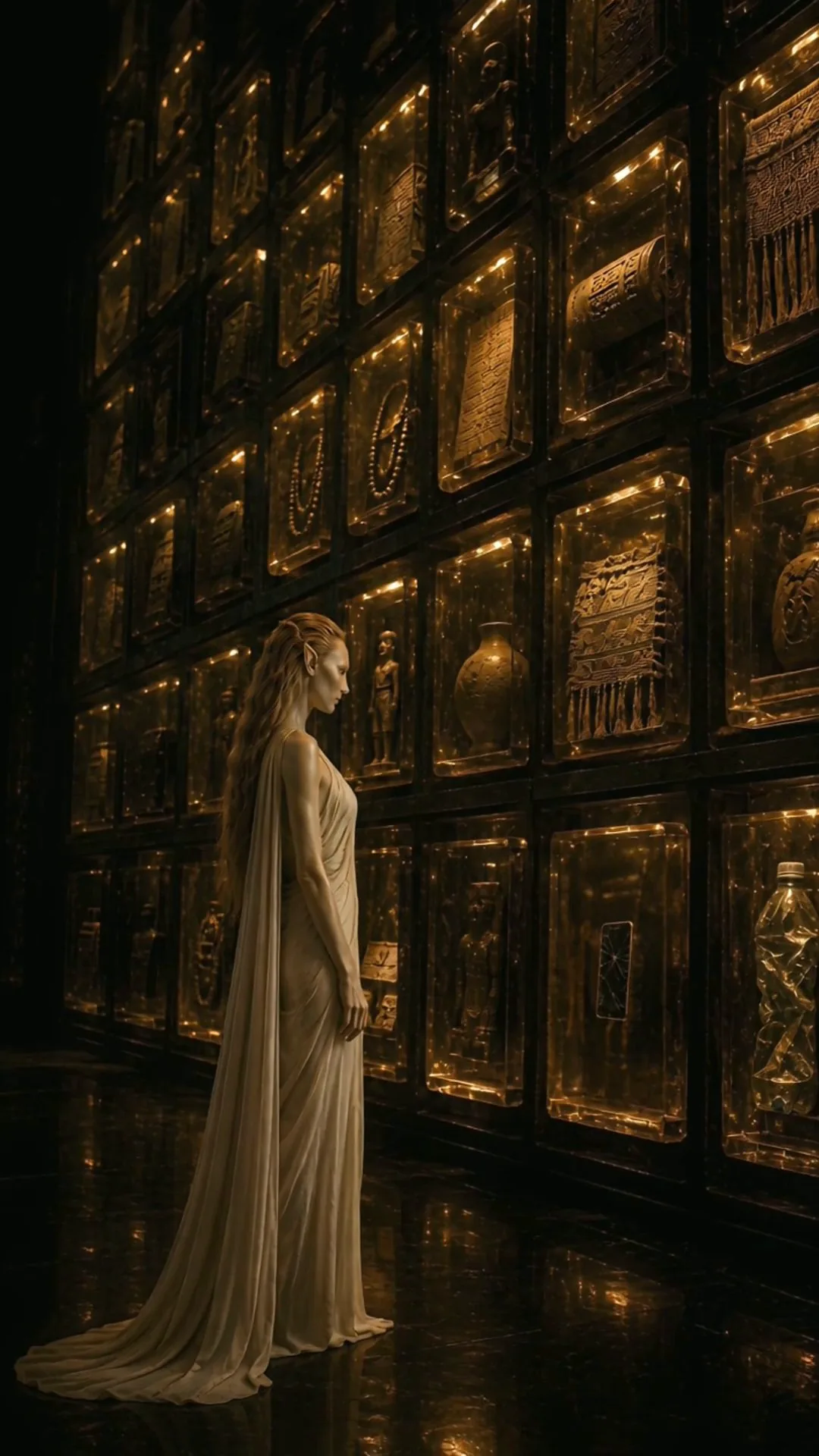 Vaelara before the amber inventory wall