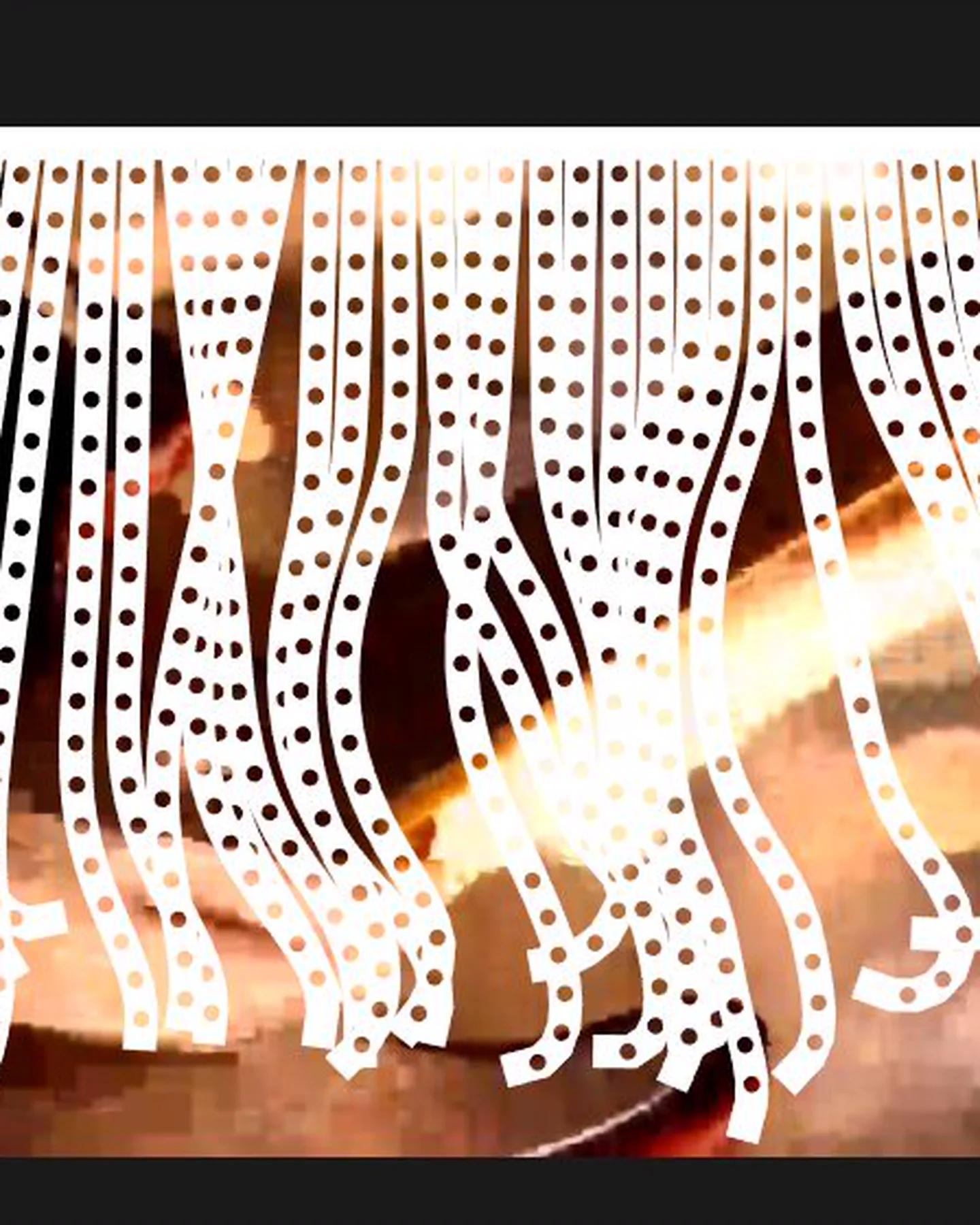 Another Brick in the Wall — interactive Verlet cloth curtain torn open over a concert film